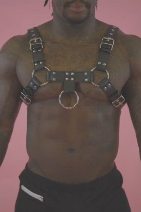 Wrap your partner in alluring leather with this demanding Harness. The faux leather straps on a fully adjustable design make getting dressed up easy, whether as a prop or a part of your play. Whether for kinky fun or festival wear, this Harness adds an instant boost to your look. Tags: mens big bulge, gay lingerie, gay men in lingerie