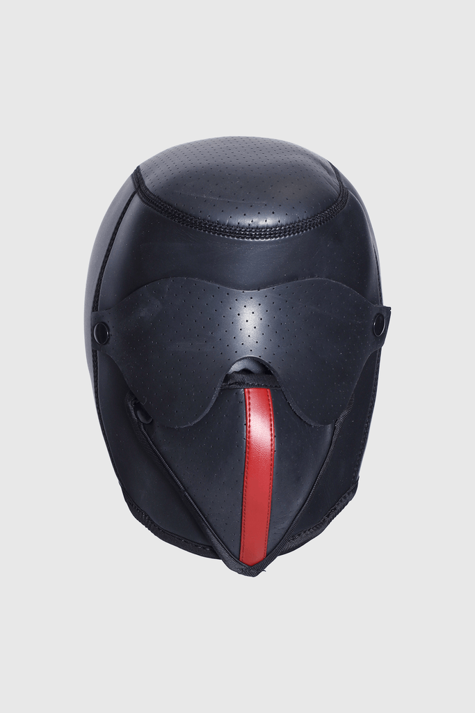 See No Evil Kinky Leather Mask w/ Detachable Mouth Cover - JJ Malibu 
