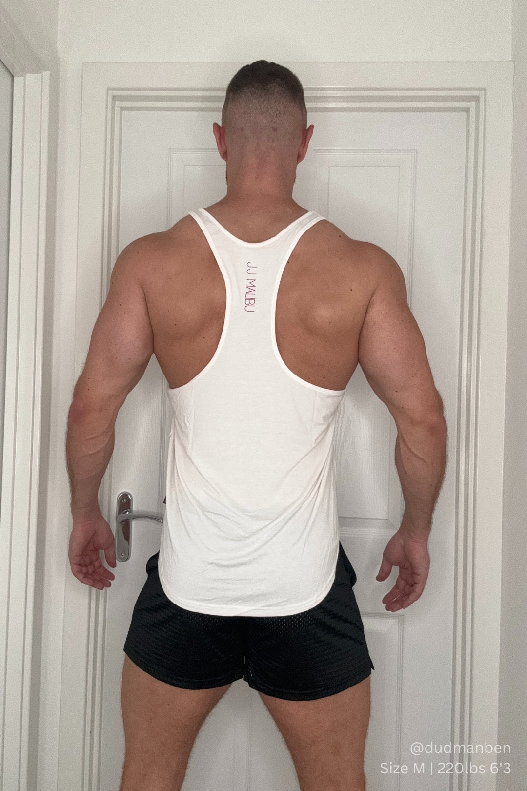 Men's Muscle Stringer - White Salt