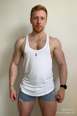 Men's Muscle Stringer - White Salt