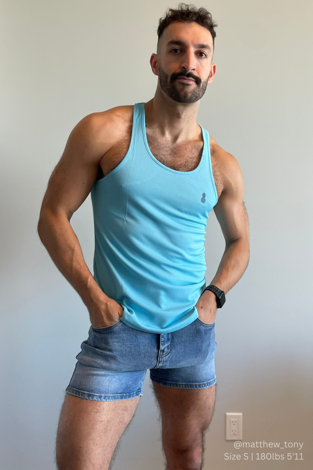 JJ Cool-Dry Gym Stringer - Light Aqua