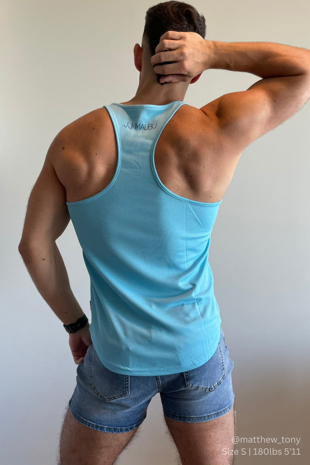 JJ Cool-Dry Gym Stringer - Light Aqua