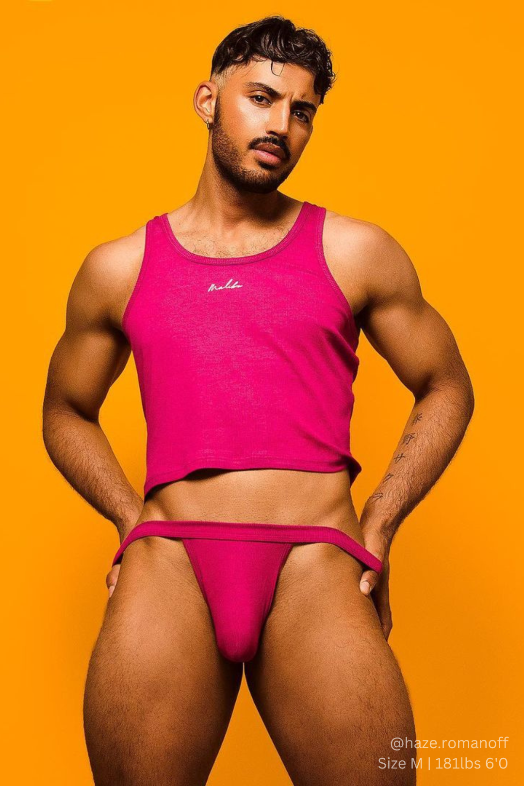 Comfy Everyday Ribbed Thong for Men - Dark Pink