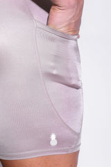 Lustrous Scrunch-Butt 6.5" Bike Shorts - Cosmic Latte