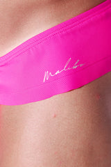 Flutter Ruffle-Trim Athletic Thong - Hot Pink