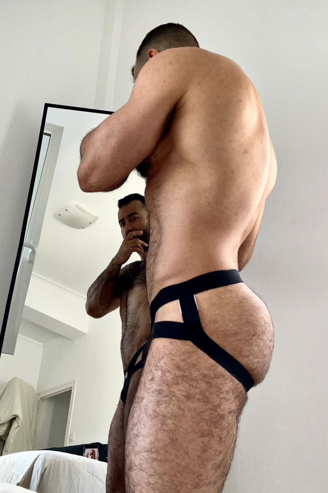 Hustler Cross Jockstrap - Obsidian Black