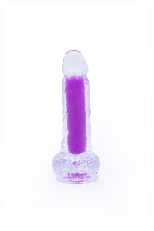 Glow-in-the-dark Classic 8'' Dildo - Crazy Violet