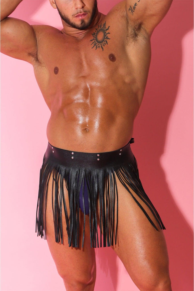 Sexy Double Buckle Leather Belt with Fringe - JJ Malibu 
