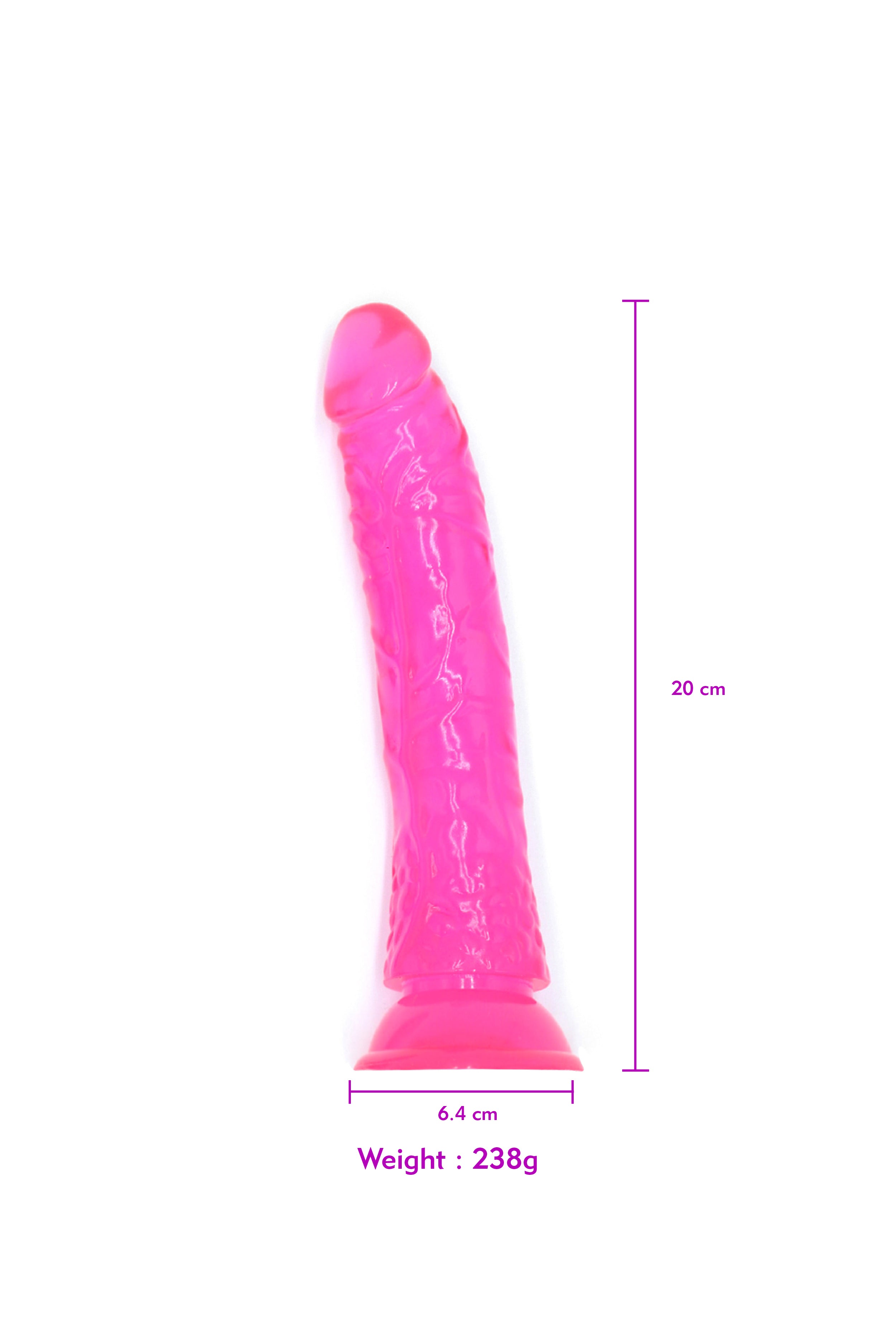 Classic 8'' Dildo with Suction Cup - Bubblegum