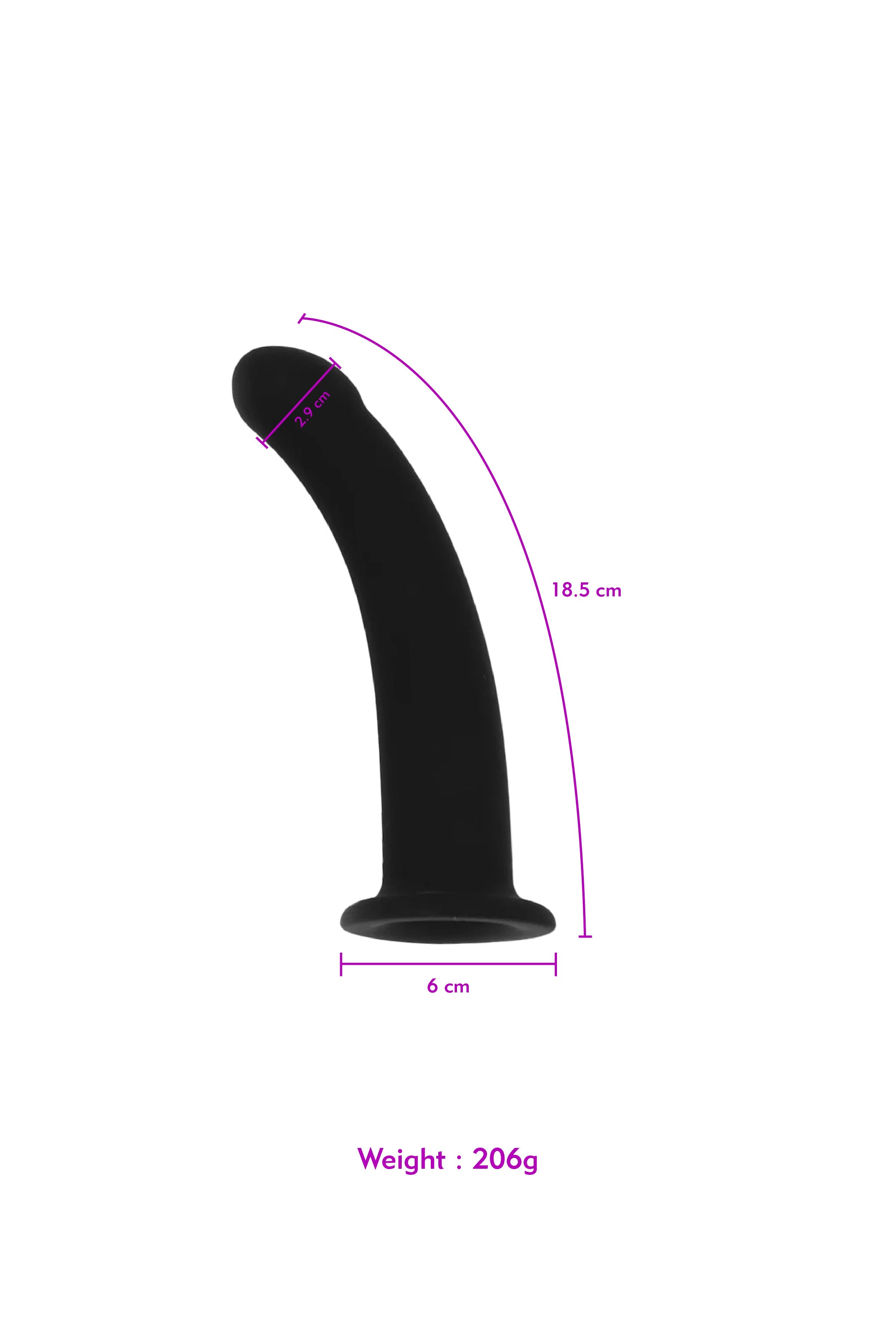 Curved  8'' Smooth Dildo - Arnold