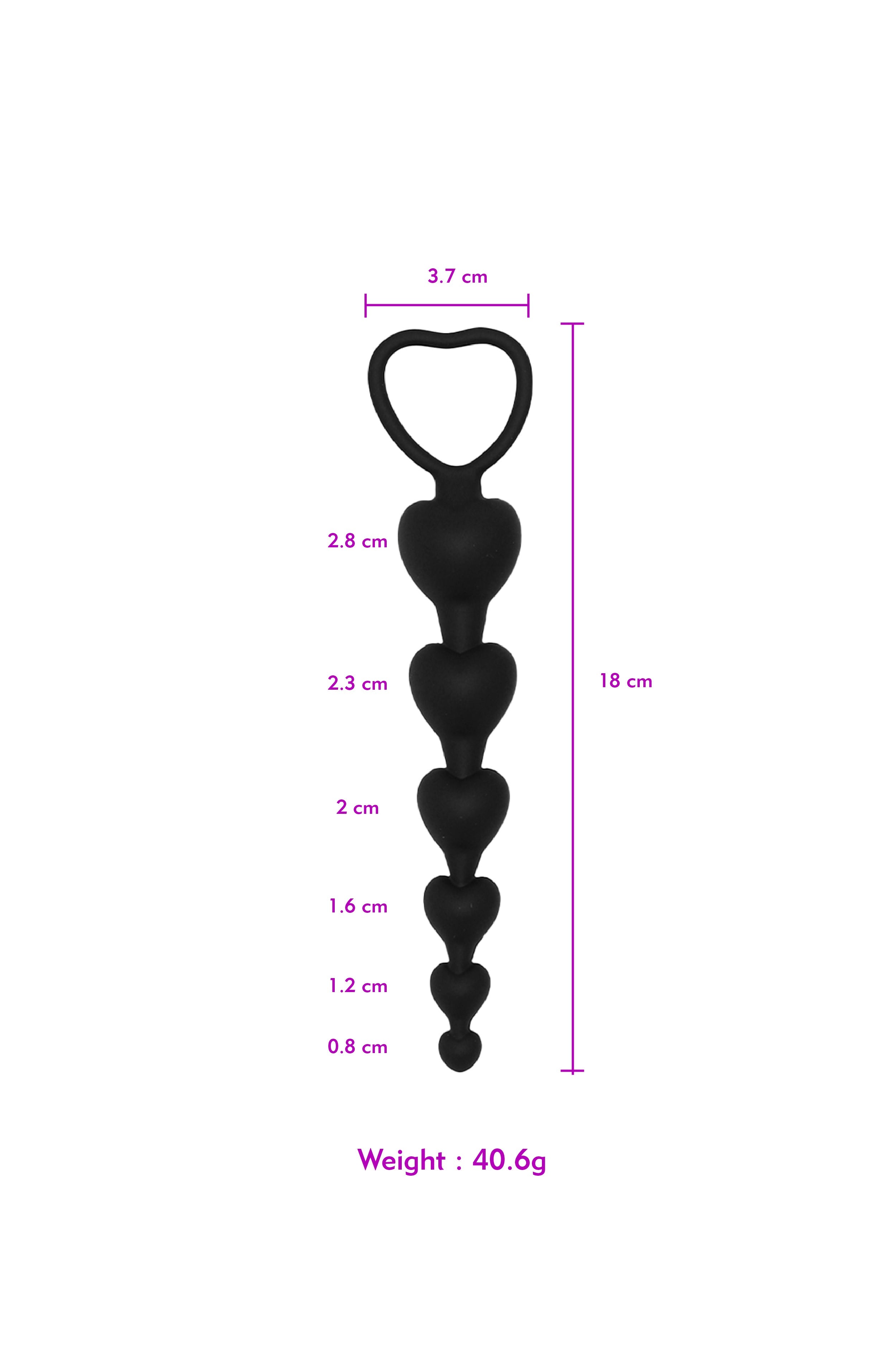 Silicone Anal Beads - Black