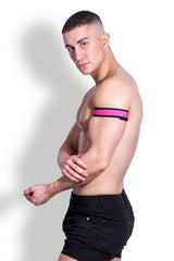 Festival Velcro Arm Straps - Hot Pink