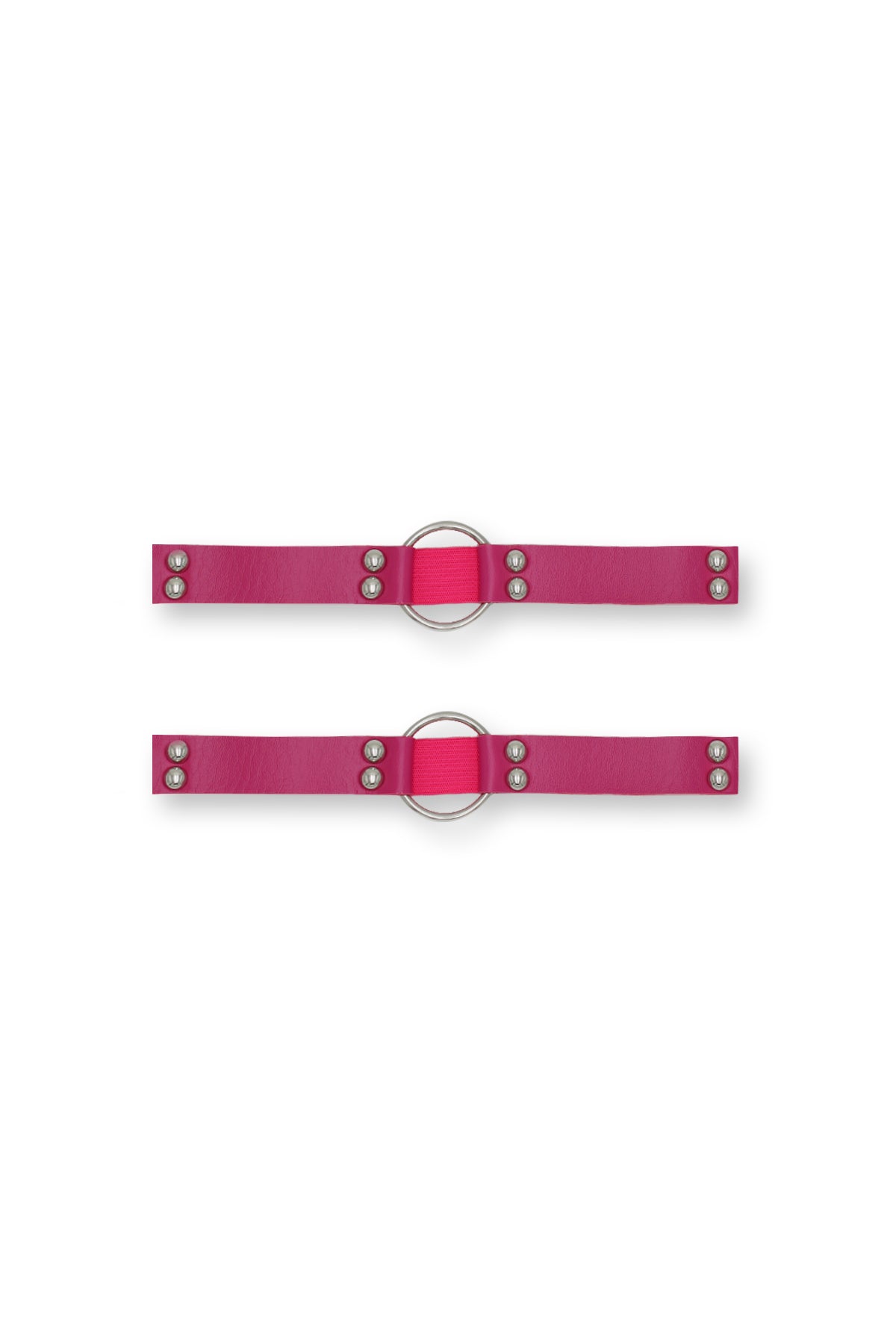 Vegan Leather Ring Leg Band - Deep Pink