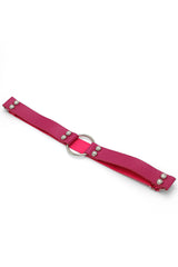 Vegan Leather Ring Leg Band - Deep Pink