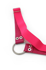 Vegan Leather Ring Leg Band - Deep Pink