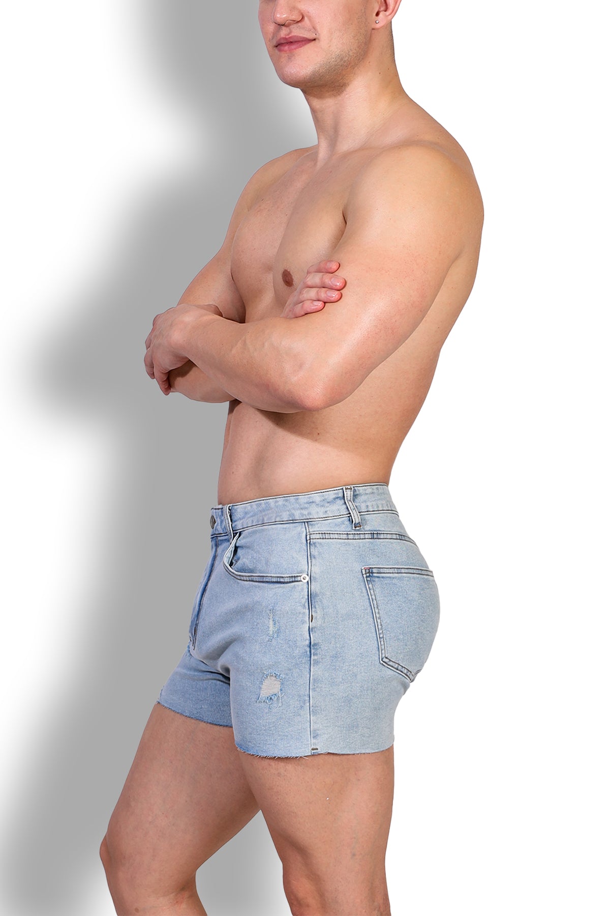 Rockstar Raw Cut 2.5" Denim Short Shorts - Capri Blue