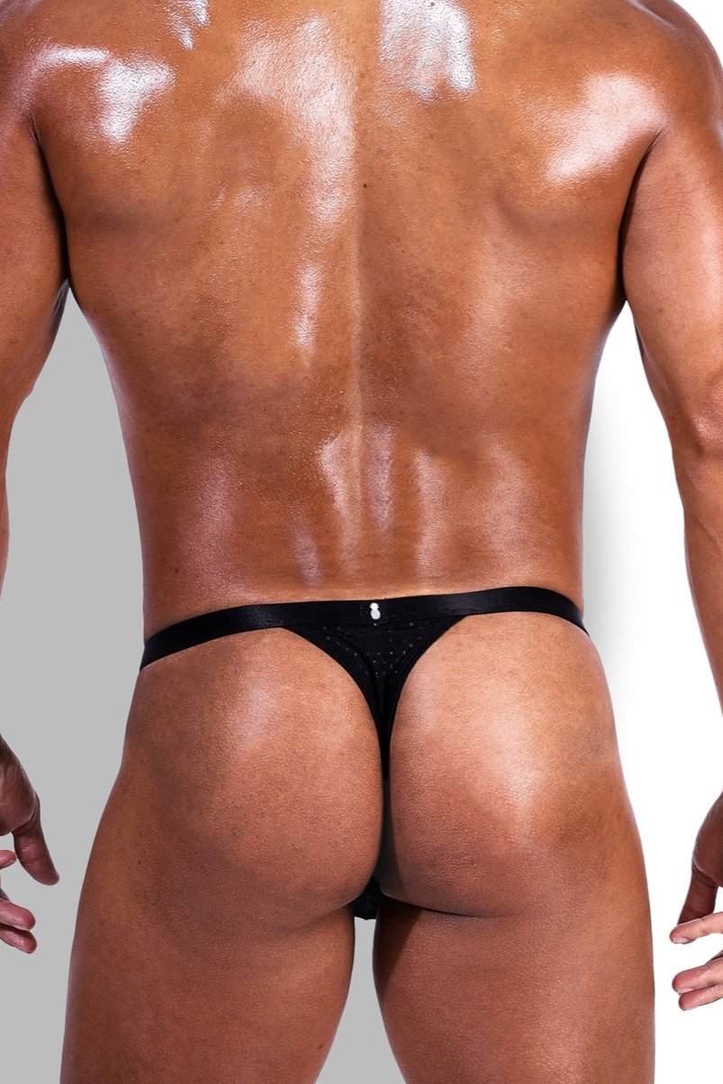 Now-or-Never Mesh Thong - Black