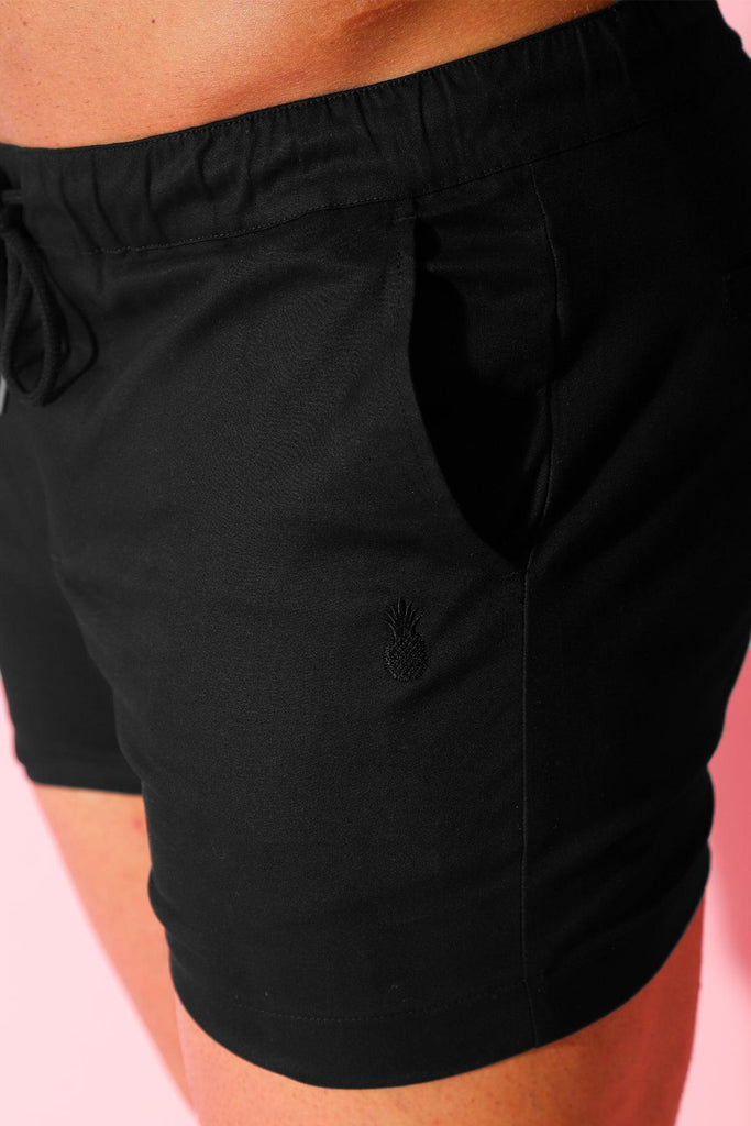Cuff-It 4" Chino Shorts with Drawstring - Black - JJ Malibu 