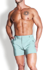 Muscle-fit Men's 4'' Stretchy Chino Shorts - Light Green