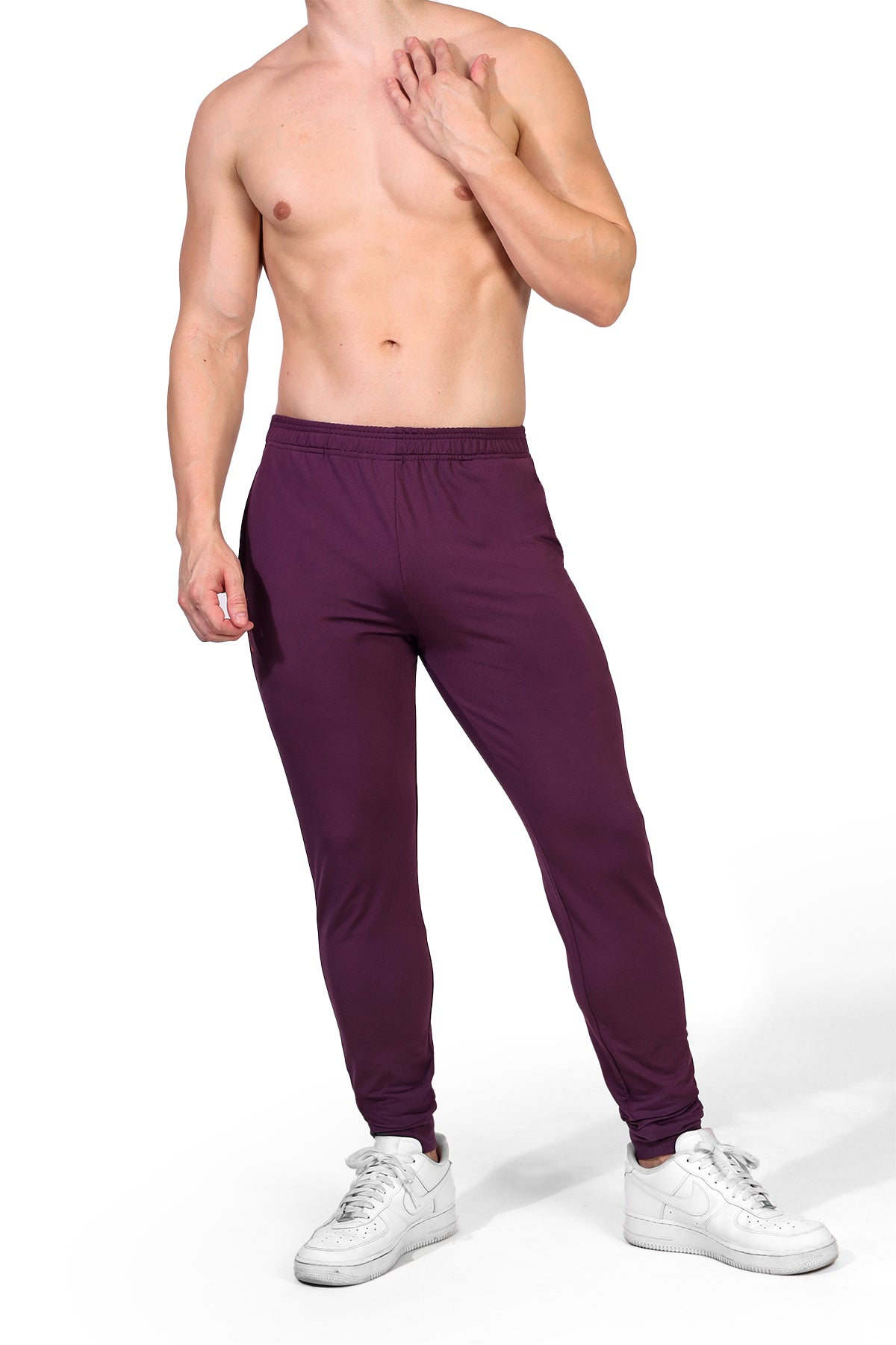 Jaded Joggers with Rear Peek-A-Boo Hole - Plum Purple