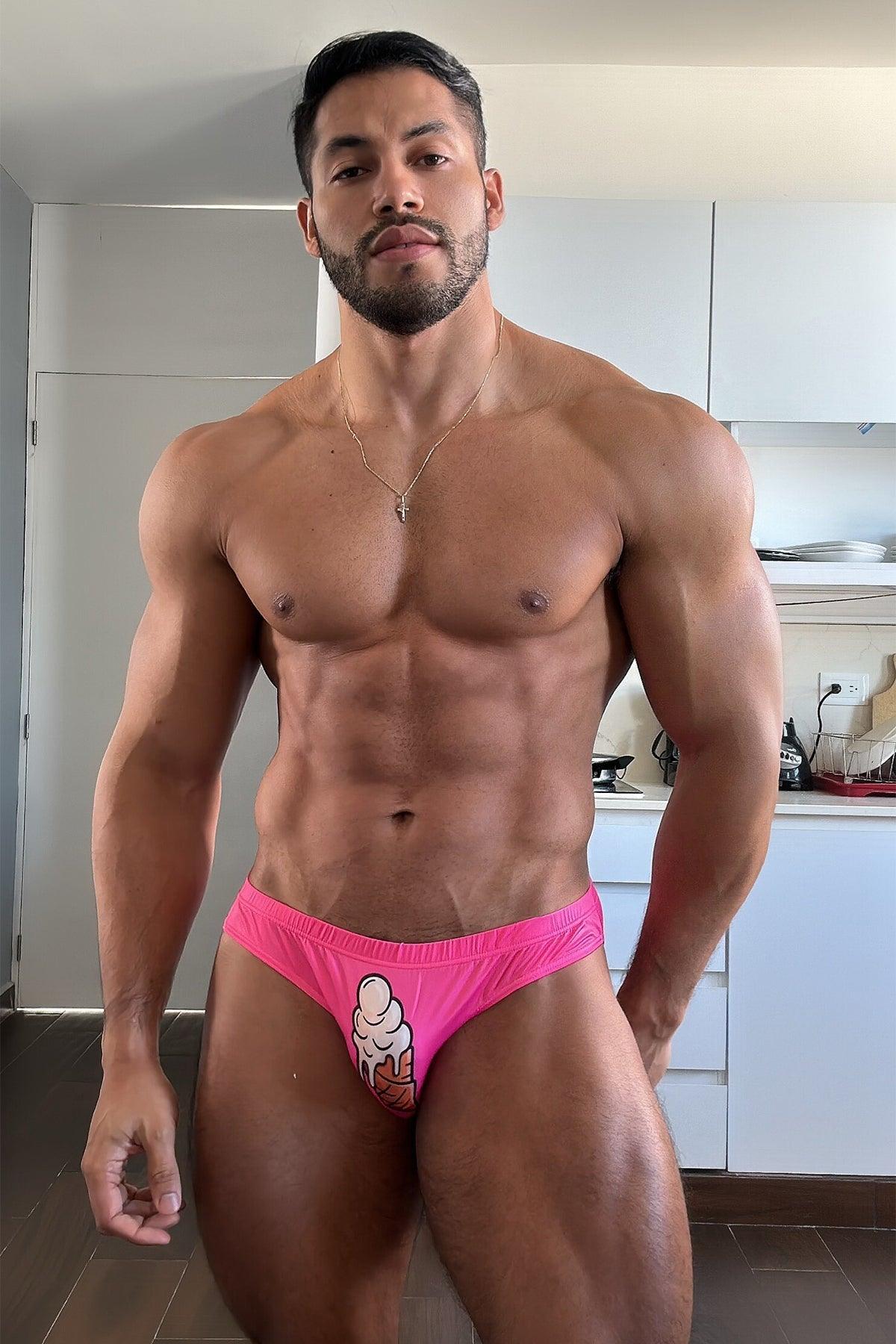 Lovesick Briefs - Pink with Ice Cream Print - JJ Malibu 