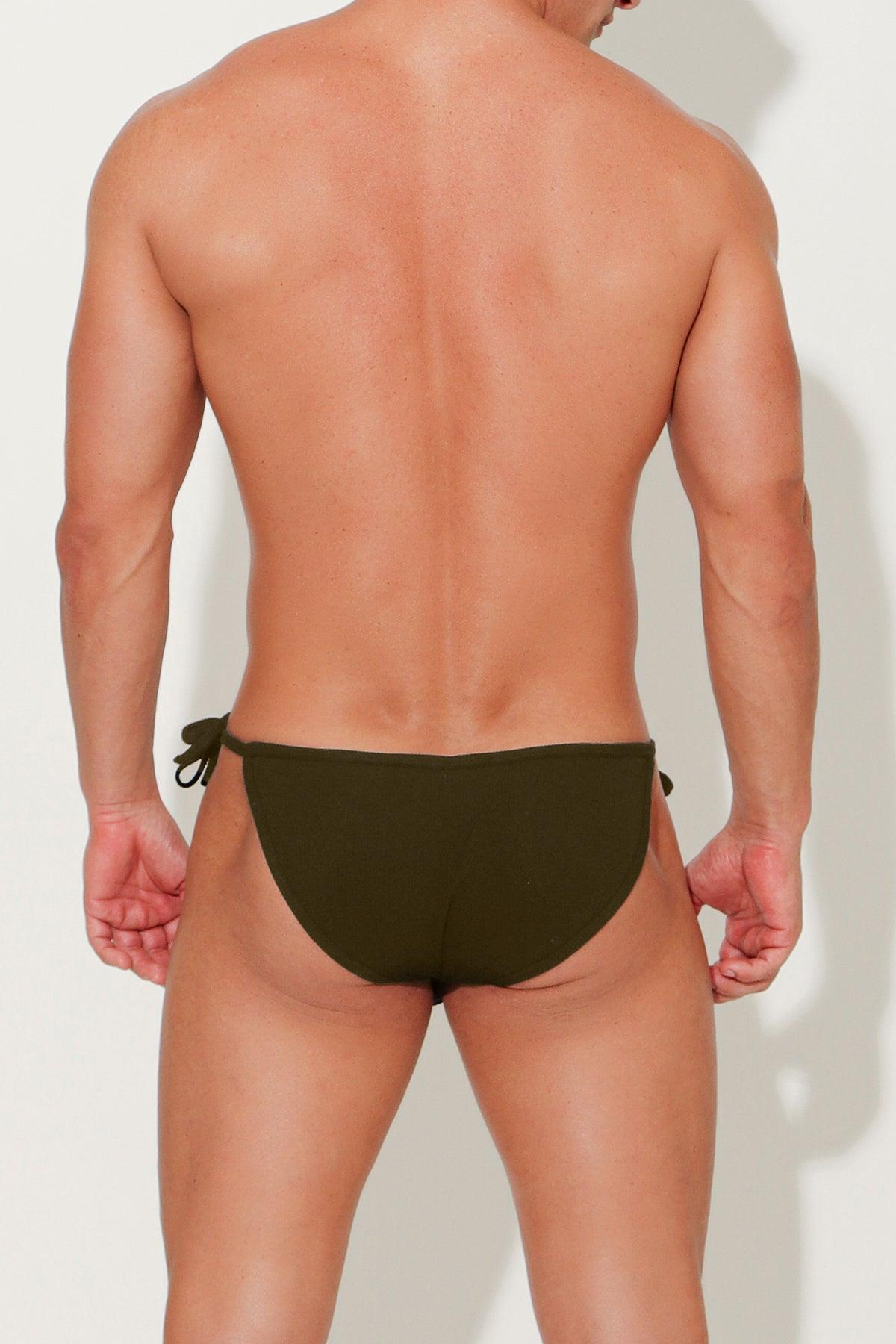 Premium Ribbed Side Tie Brief - Olive - JJ Malibu 