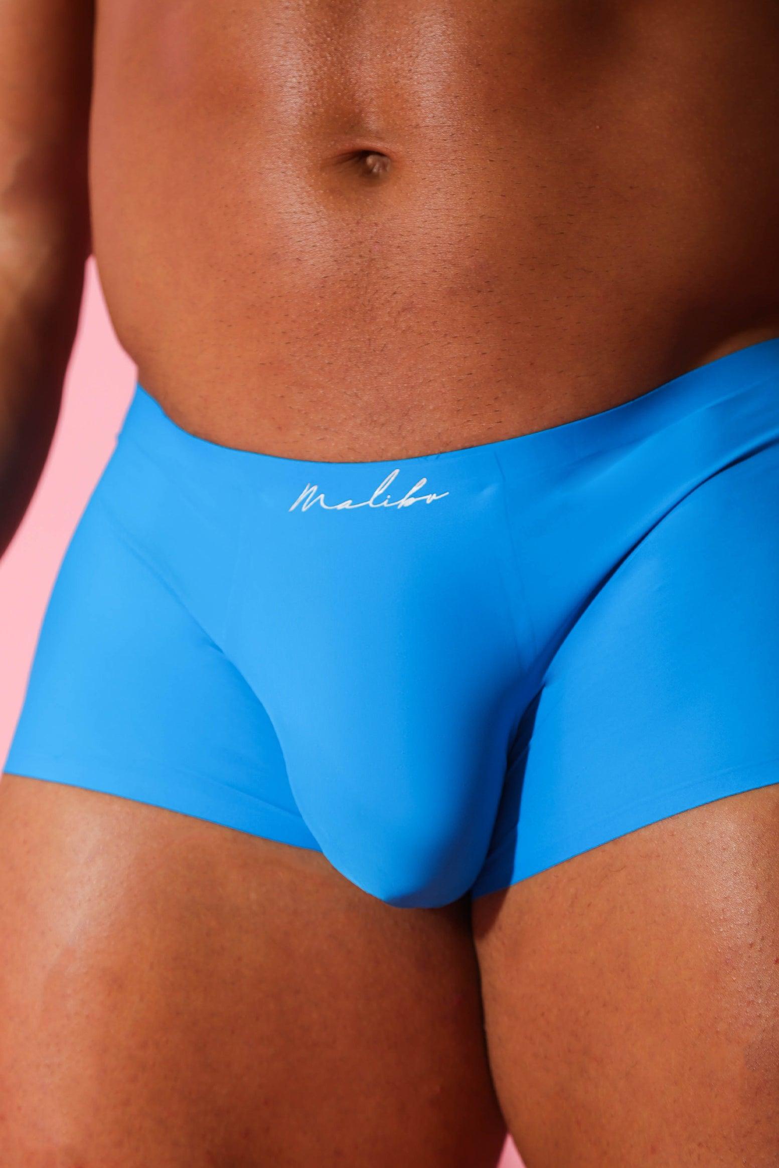 Come-Over Silky Seamless Boxer Briefs - Neon Blue - JJ Malibu 