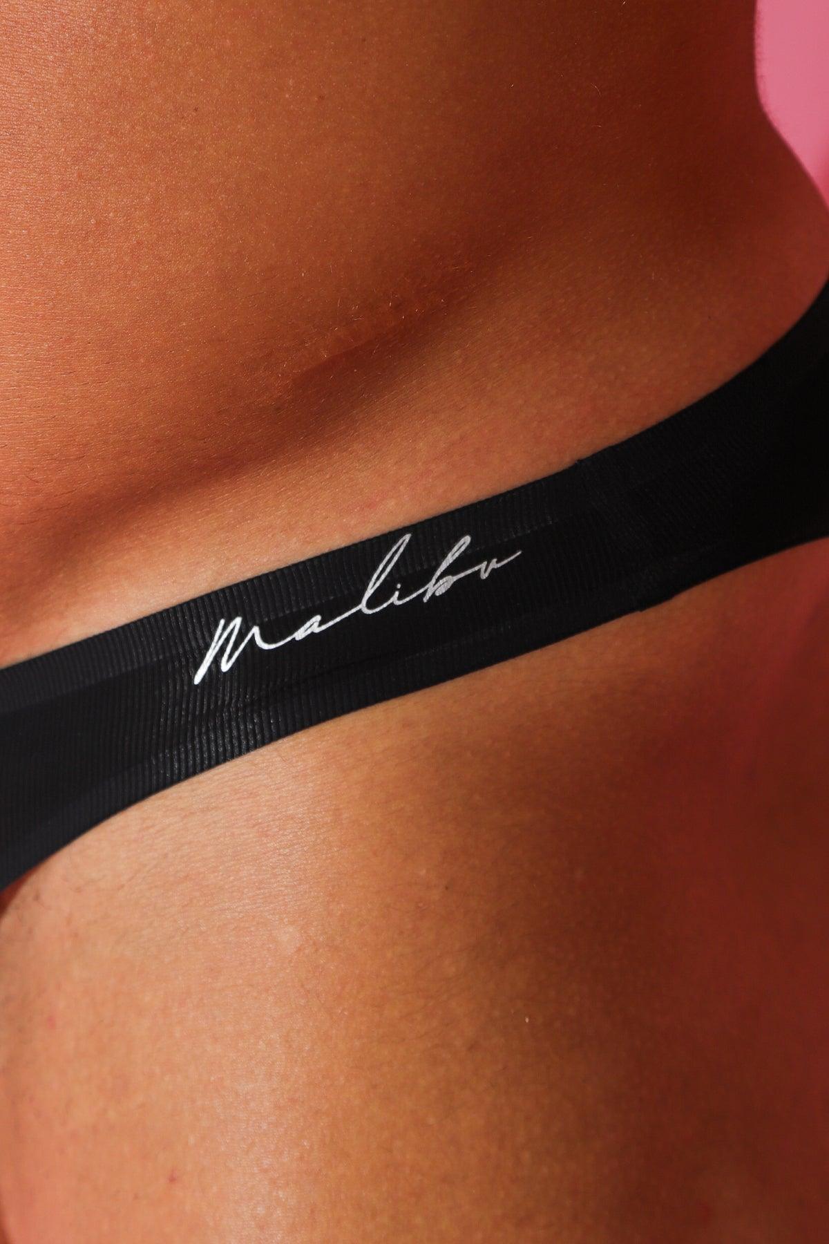 Flawless Feel Seamless Briefs with Mesh Cutout - Midnight Black - JJ Malibu 