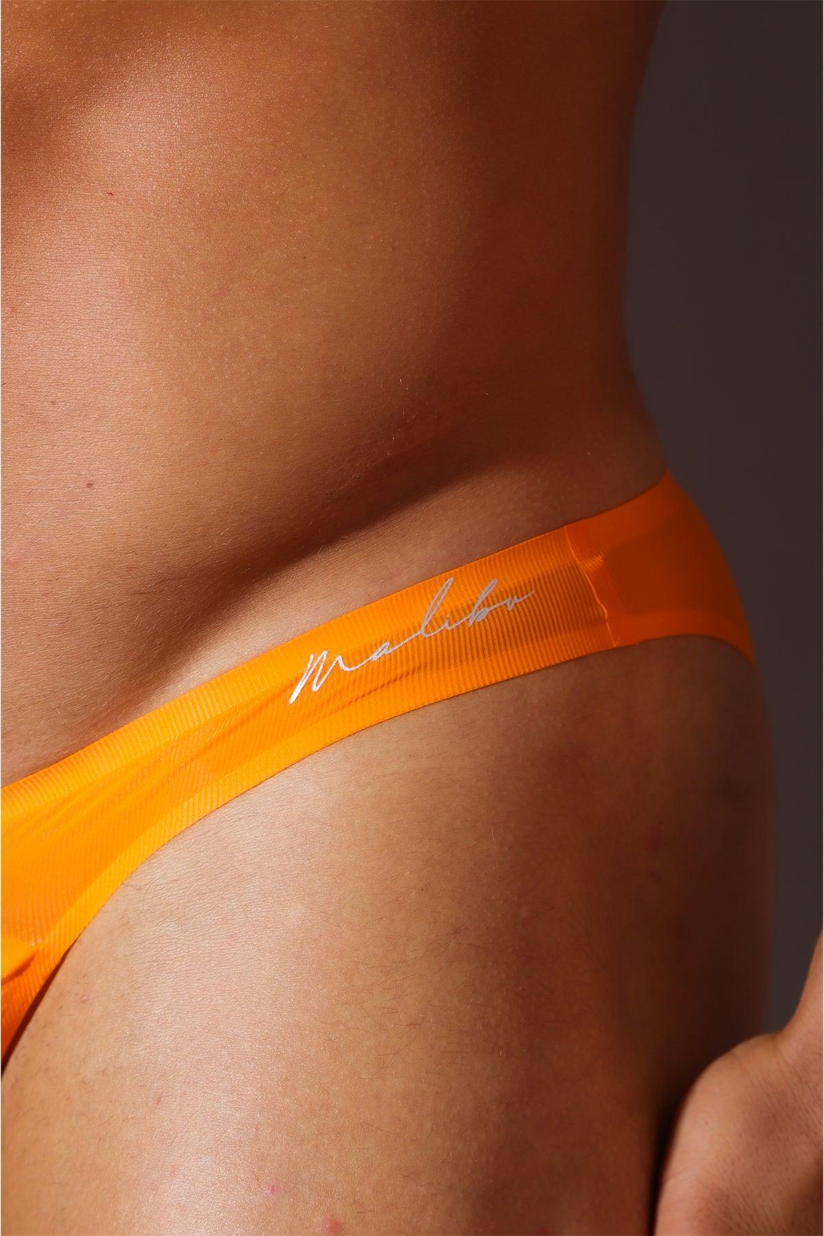 Flawless Feel Seamless Briefs with Mesh Cutout - Amber Orange - JJ Malibu 