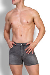 In-Your-Dreams 3.5" Denim Short Shorts - Steel Grey