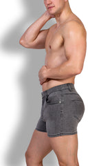 In-Your-Dreams 3.5" Denim Short Shorts - Steel Grey