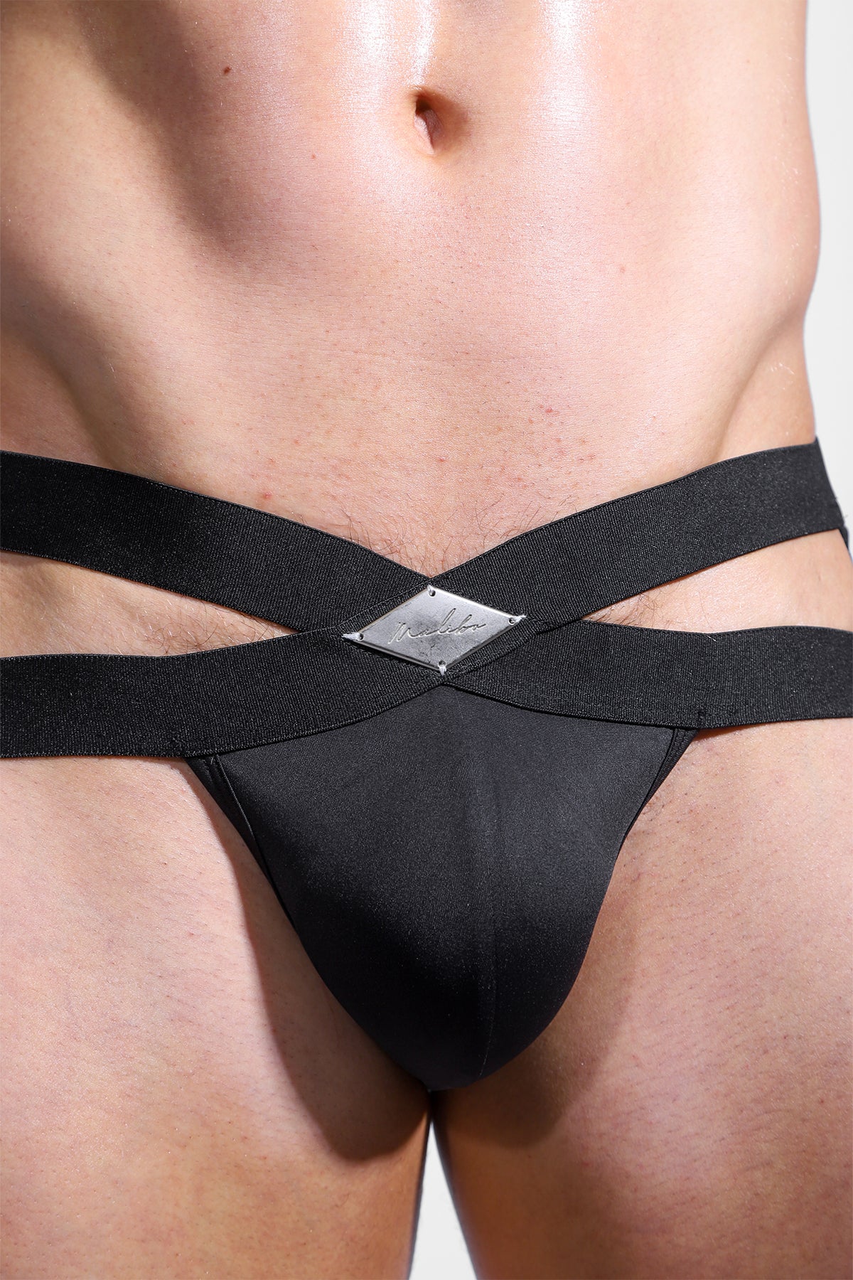 Hustler Cross Jockstrap - Obsidian Black