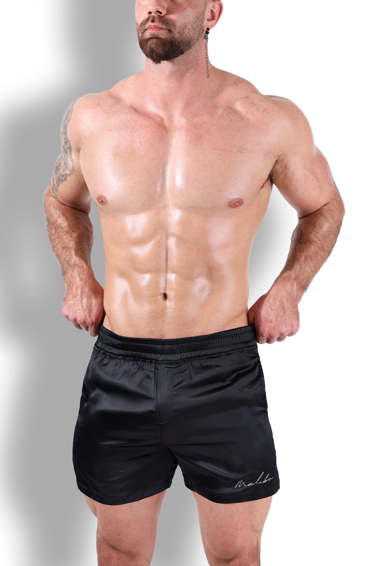 ShimmerFlex Active Shorts - Midnight Black