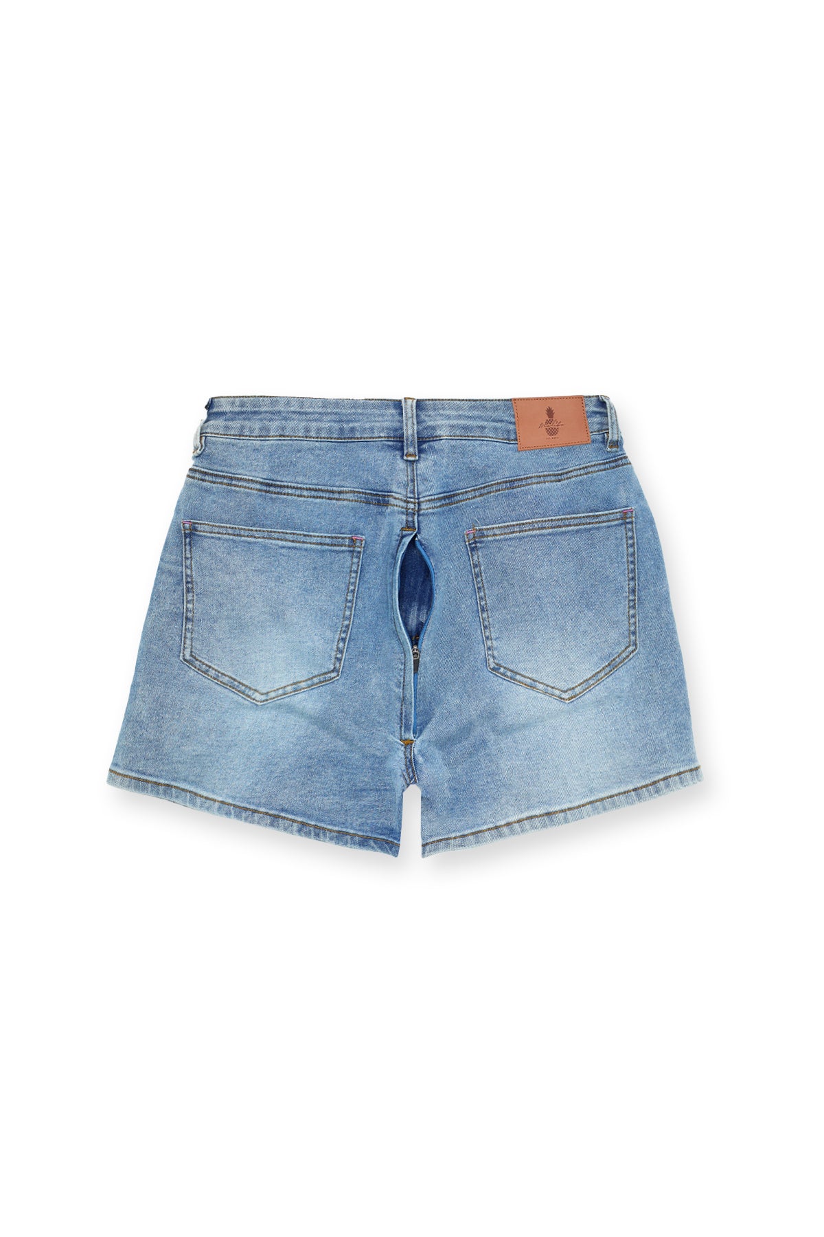 Peek-A-Boo Denim Shorts - Dark Blue