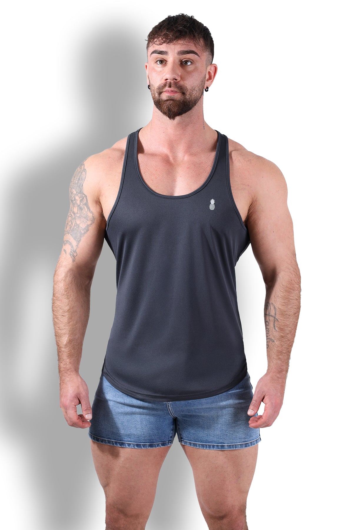 JJ Cool-Dry Gym Stringer - Dark Grey