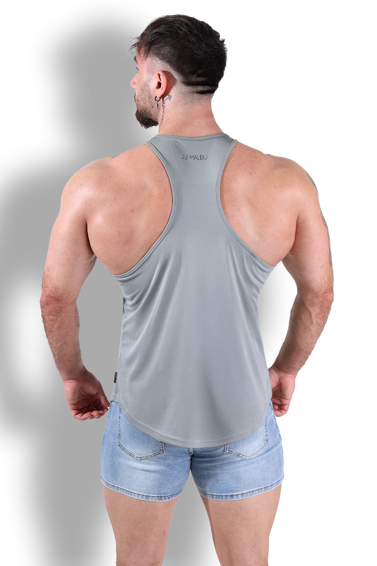 JJ Cool-Dry Gym Stringer - Light Grey