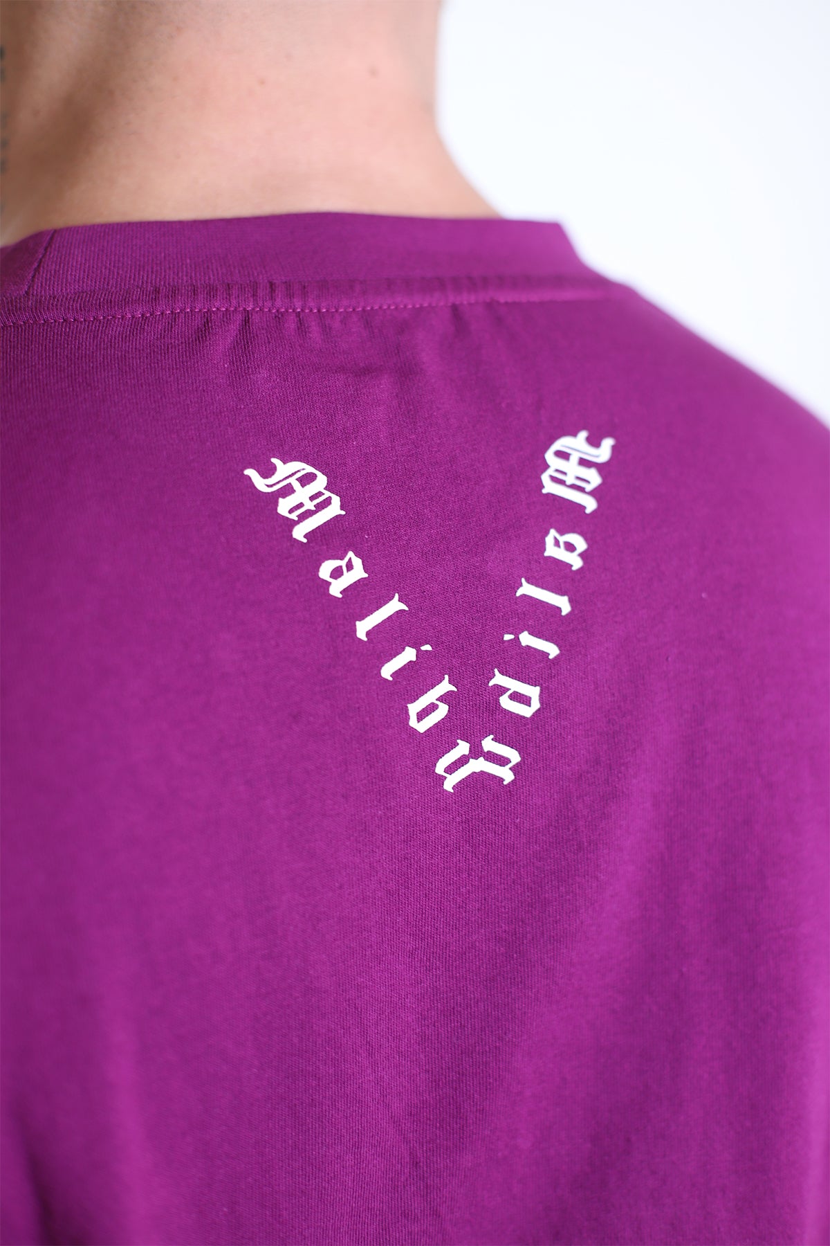 Escapism Muscle-Fit Crop Tank - Purple & White Logo