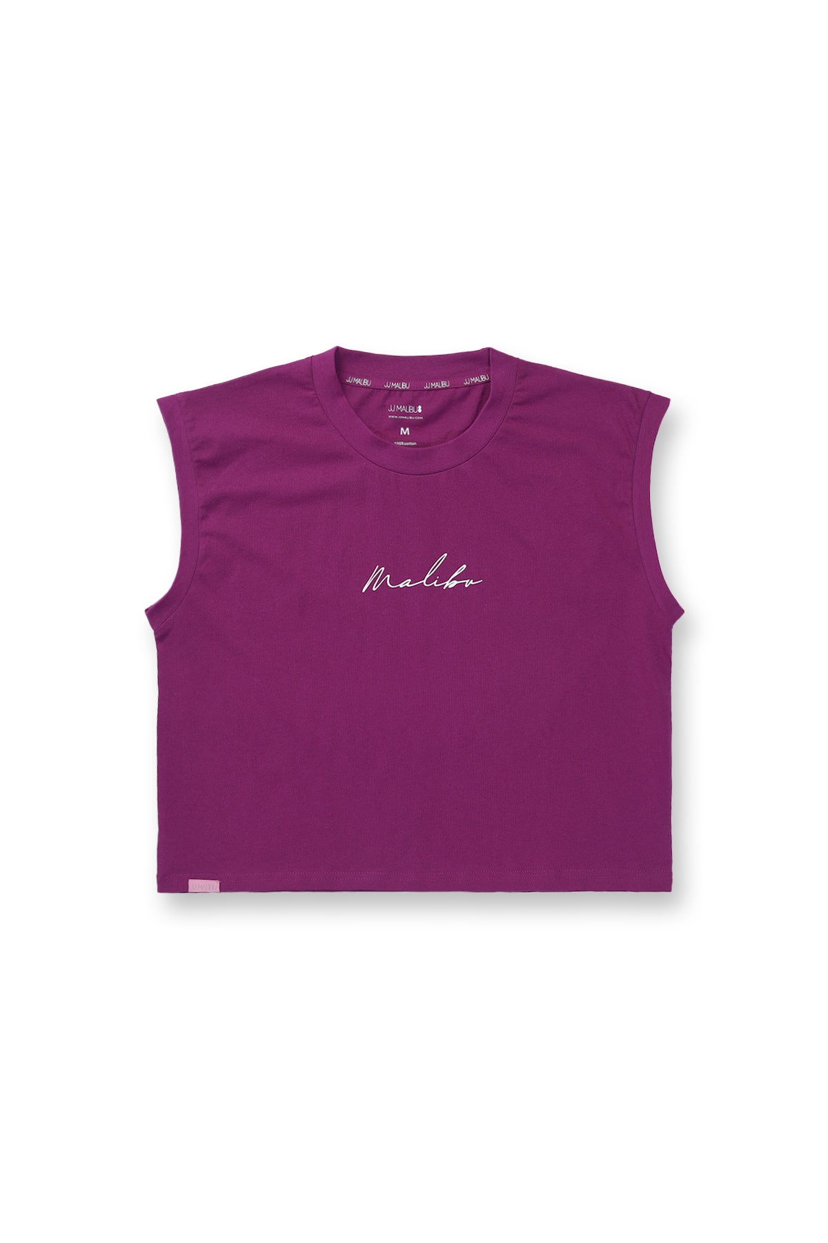 Escapism Muscle-Fit Crop Tank - Purple & White Logo