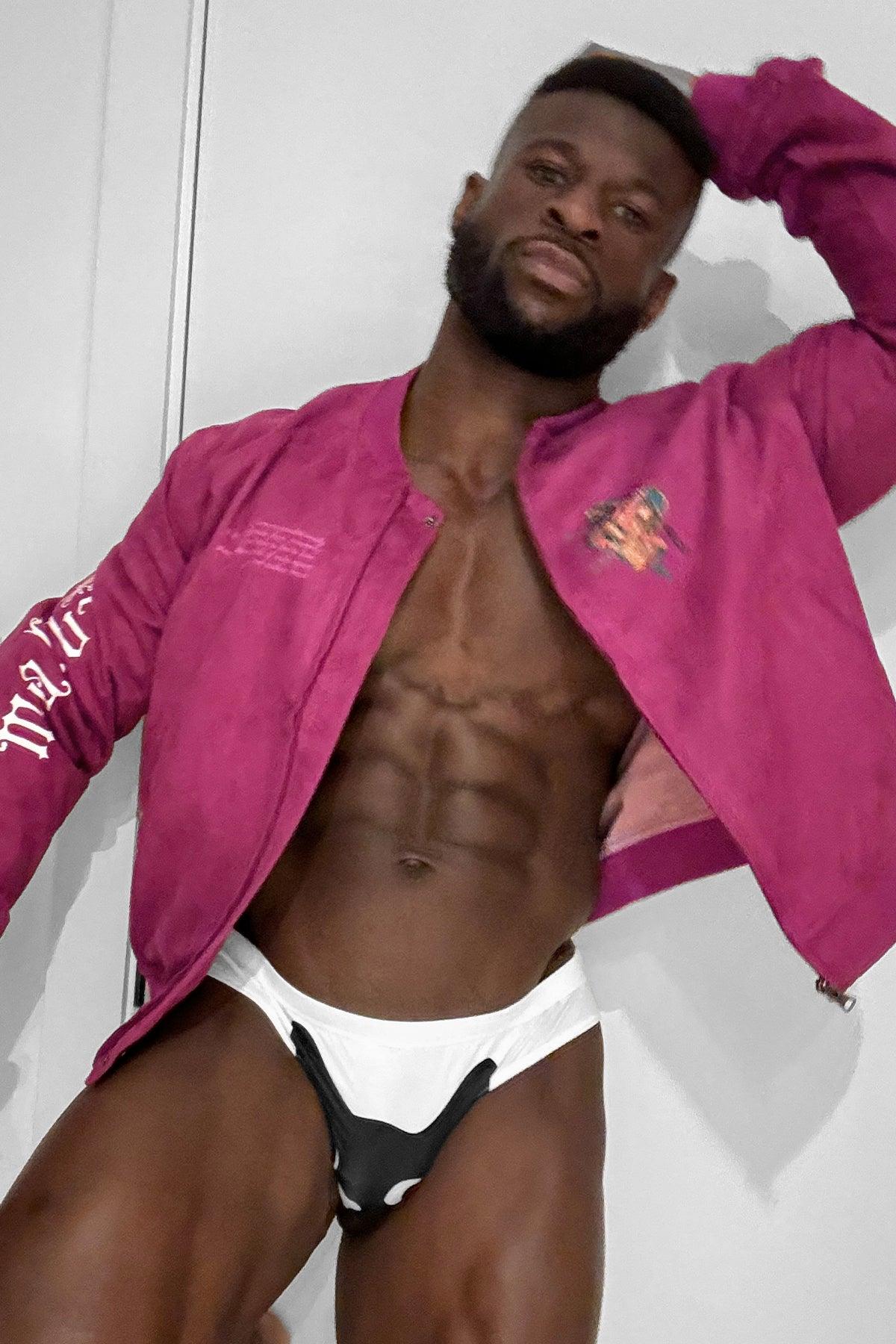 Cropped Suede Bomber Jacket - Magenta - JJ Malibu 