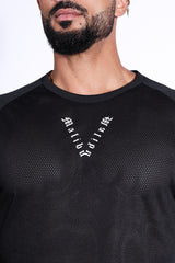 Jersey Mesh Cropped T-Shirt - Midnight Black