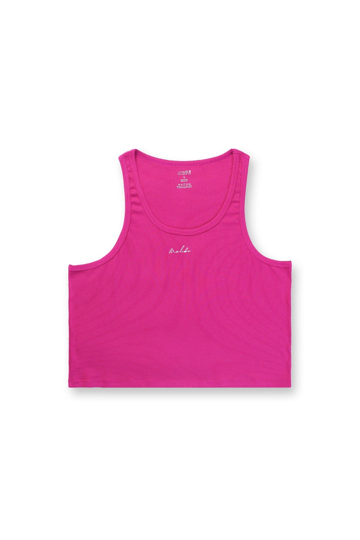 Dreamy Muscle Fit Ribbed Cropped Tank - Dark Pink