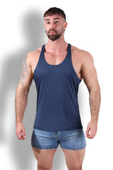 Gym Bae Classic Workout Stringer - Navy