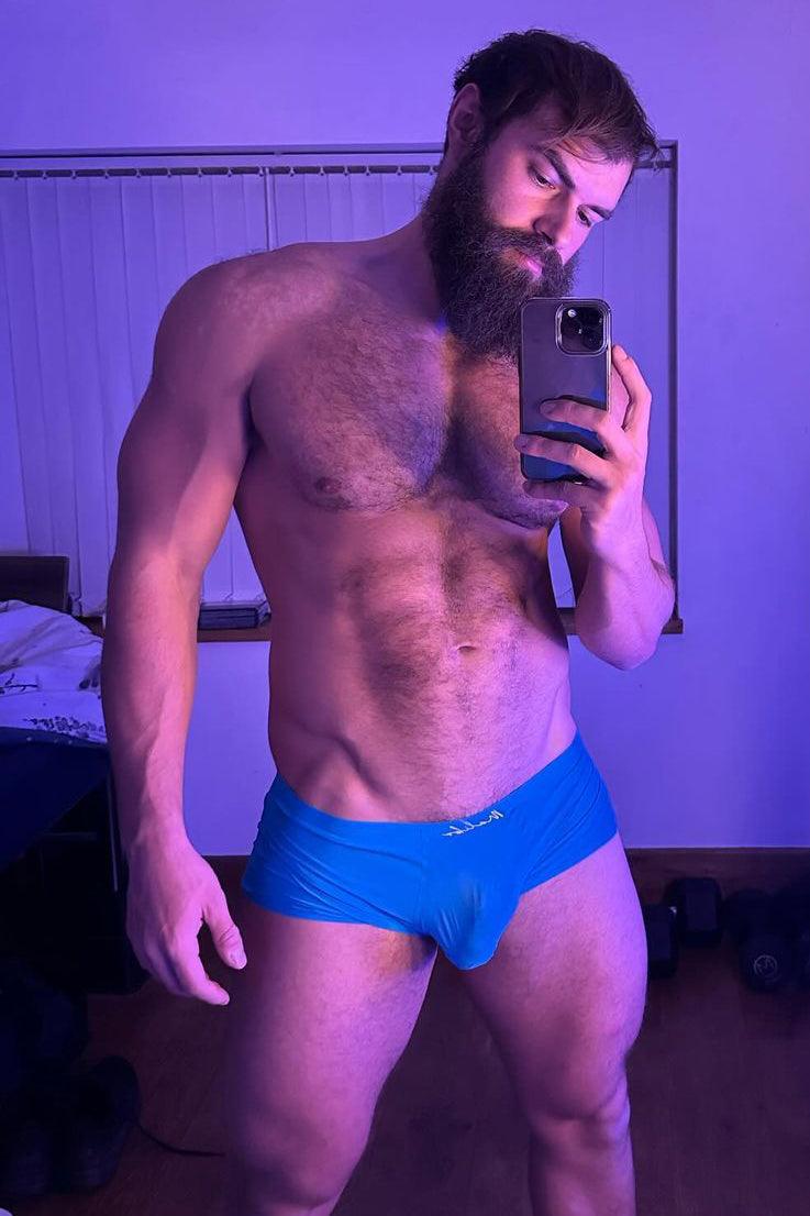 Come-Over Silky Seamless Boxer Briefs - Neon Blue - JJ Malibu 