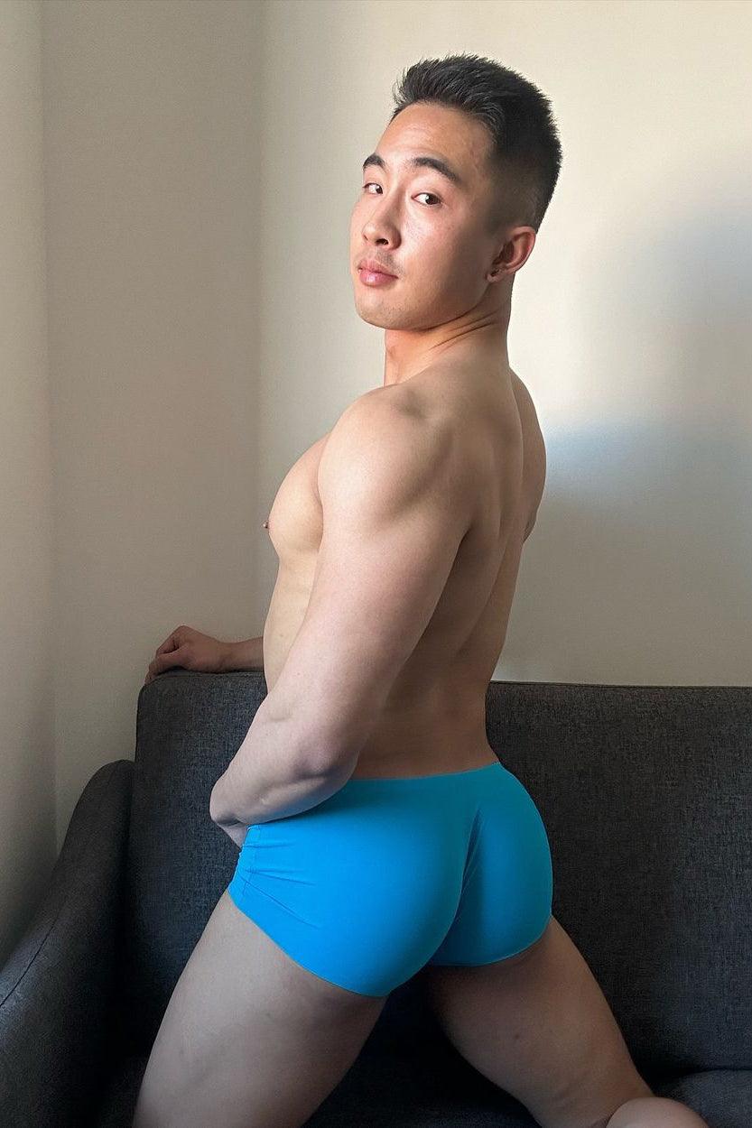 Come-Over Silky Seamless Boxer Briefs - Neon Blue - JJ Malibu 