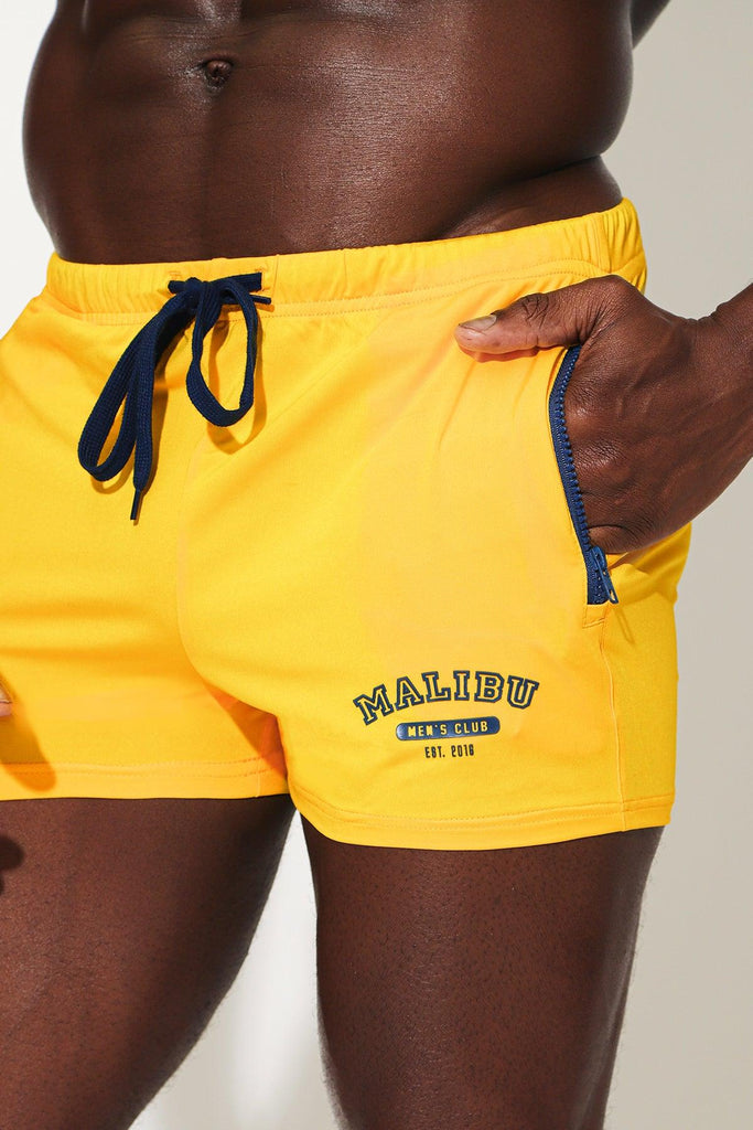 Karma 2" Short Shorts with Zipper Pockets - Yellow - JJ Malibu 