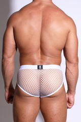 With-You-Tonight Fishnet Mesh Briefs - White