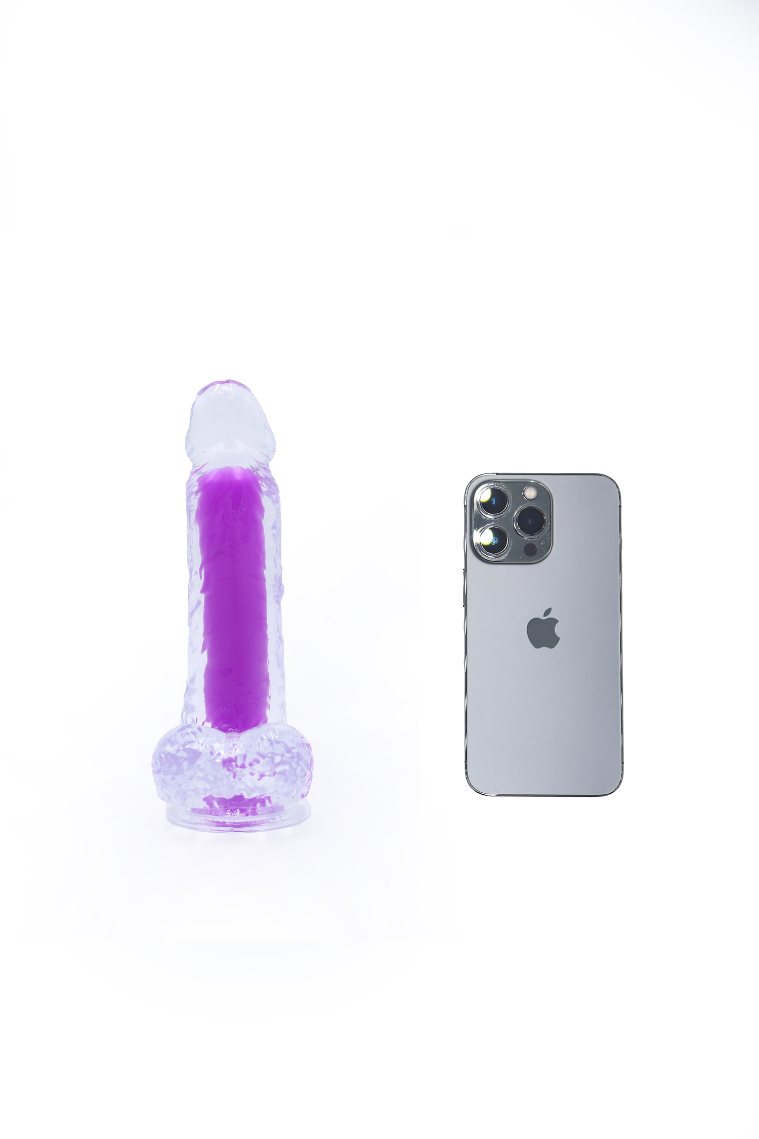 Glow-in-the-dark Classic 8'' Dildo - Crazy Violet