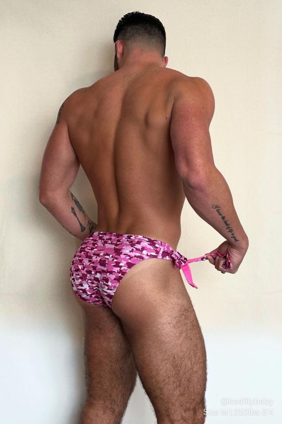 Side-tie Swim Briefs - Reversible-Pink/Camo