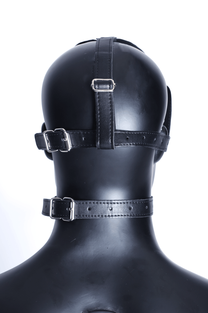 Kinky Leather Face Mask with Eye and Nose Cutouts and Breathable Mouth Cage - JJ Malibu 