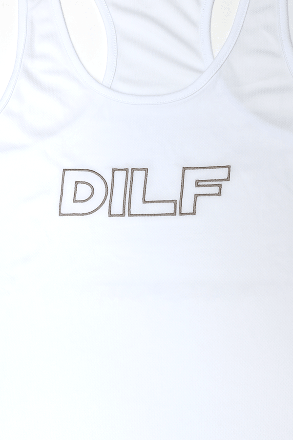 DILF Dri Fit Tank Top - White - JJ Malibu 